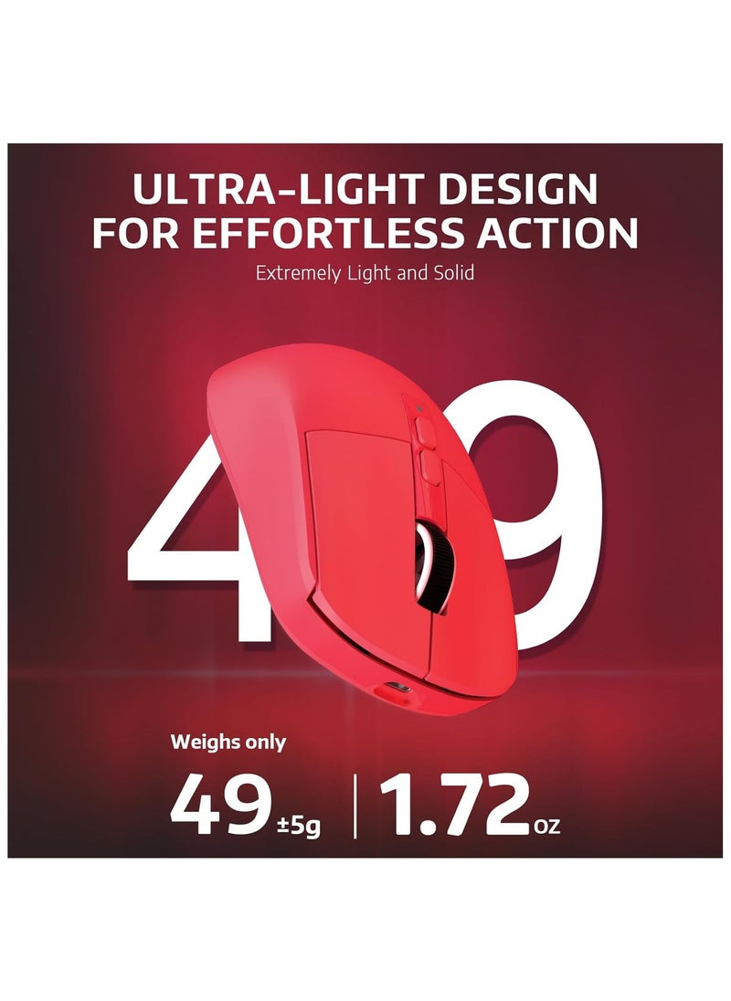 MANBASNAKE - ATTACK SHARK X6 49g Superlight Wireless Gaming Mouse with Magnetic RGB Charging Base, Ultralight Mice PixArt PAW3395 Sensor, 26000DPI, BT/2.4G Wireless/Wired Mouse, 200Hrs Battery for Win/Mac (Red) - Image 1