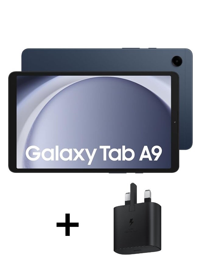 Samsung Galaxy Tab A9 Dark Blue 4GB RAM 64GB LTE With free Adaptor 25W Black - Image 1
