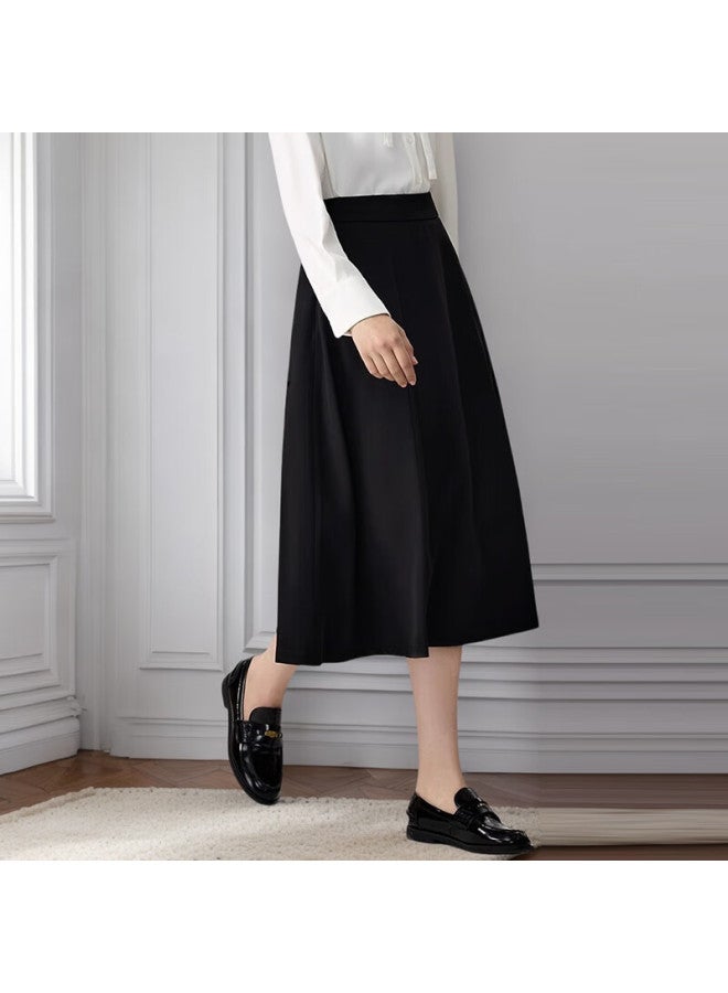 Teluoman Spring Summer Black A-Line Midi Skirt Women'S Professional Knee-Length Wrinkle-Free Umbrella Skirt Formal Interview Suit Skirt - Image 1