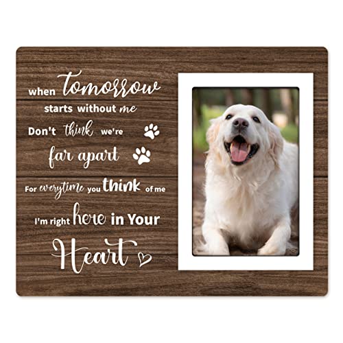 Pandasch Loss of Dog Sympathy Gift, Pet Memorial Picture Frame for 4x6 Photos, Passing Away Bereavement Remembrance Memorial Gifts for Loss of Dog Pet Cat - Image 1