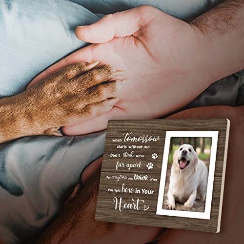 Pandasch Loss of Dog Sympathy Gift, Pet Memorial Picture Frame for 4x6 Photos, Passing Away Bereavement Remembrance Memorial Gifts for Loss of Dog Pet Cat - Image 3