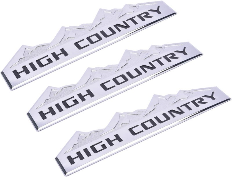 Aimoll 3pcs High Country Emblem Replacement Badges for Chevrolet Silverado and Sierra - Image 1