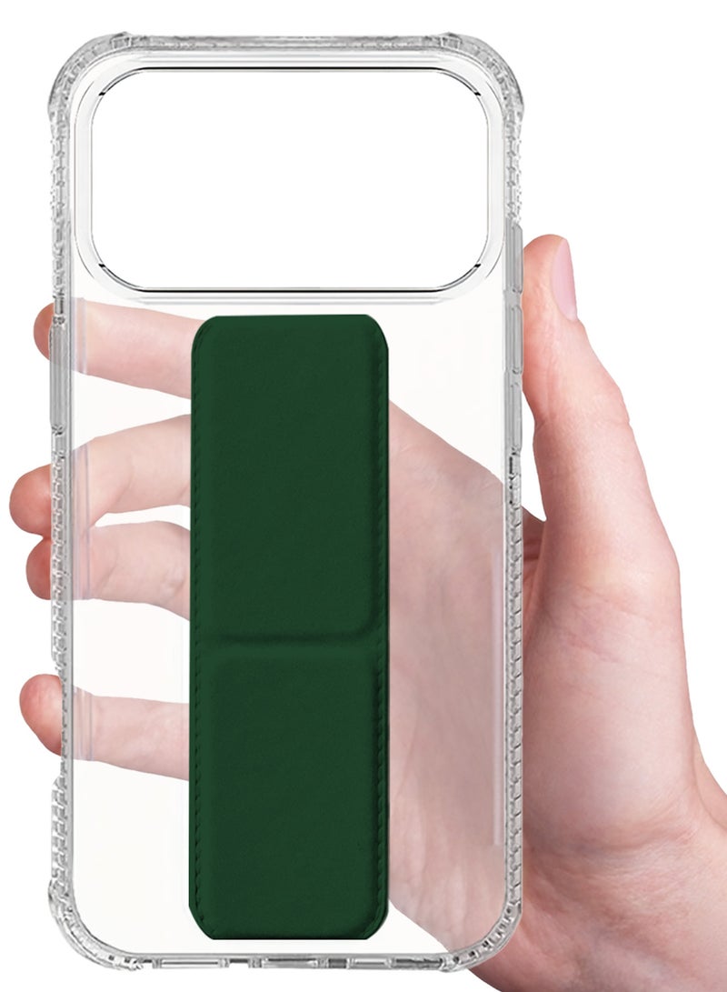 CATANES 2 Packs Finger Grip Clear Case Cover for iPhone 17 Pro- Kickstand Car Magnetic Holder Multi-function Protective Two-in-one Case with 3D Screen Protector - Dark Green - Image 3