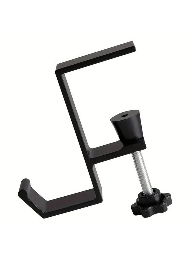 Black Adjustable Desk Hook Holder For Headphones Bags Keys Wallets Storage - Image 1