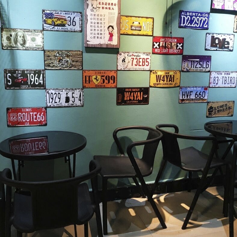 American Retro License Plate Tin Painting Decorations Industrial Style Bar El Home Creative Personality Wall Decoration Pendant - Image 3