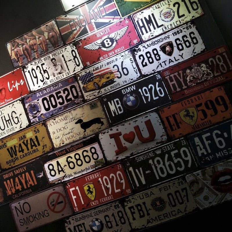 American Retro License Plate Tin Painting Decorations Industrial Style Bar El Home Creative Personality Wall Decoration Pendant - Image 2