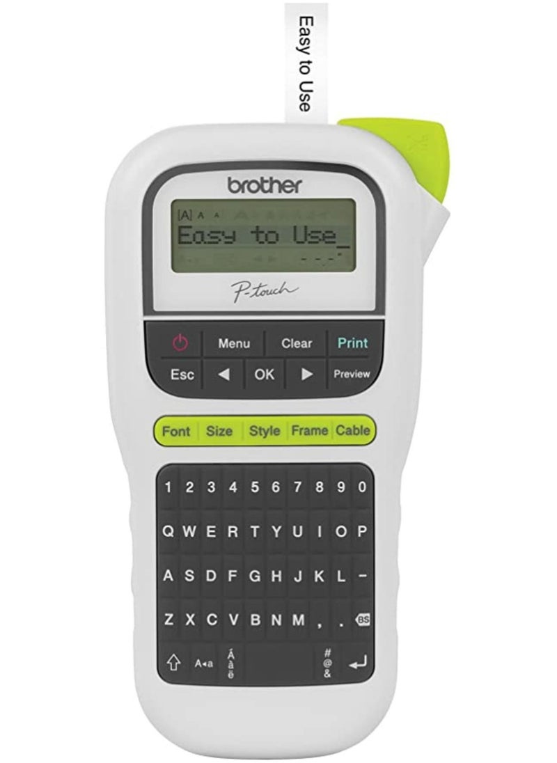 brother - Brother printer P-Touch, PTH110, Easy Portable Label Maker, Lightweight, Qwerty Keyboard, One-Touch Keys, White - Image 1