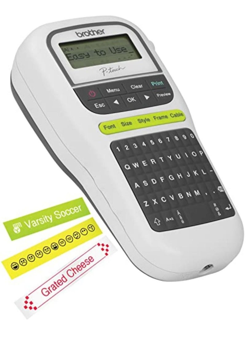 Brother P-Touch ، PTH110 ، صانع ملصقات محمول سهل ، خفيف الوزن ، لوحة مفاتيح Qwerty ، مفاتيح تعمل بلمسة واحدة ، أبيض - pzsku/ZBAC61FC26E4C743FA11EZ/45/_/1663047583/94be5f5c-cbfc-45b1-8bcb-ced1c9f93e10