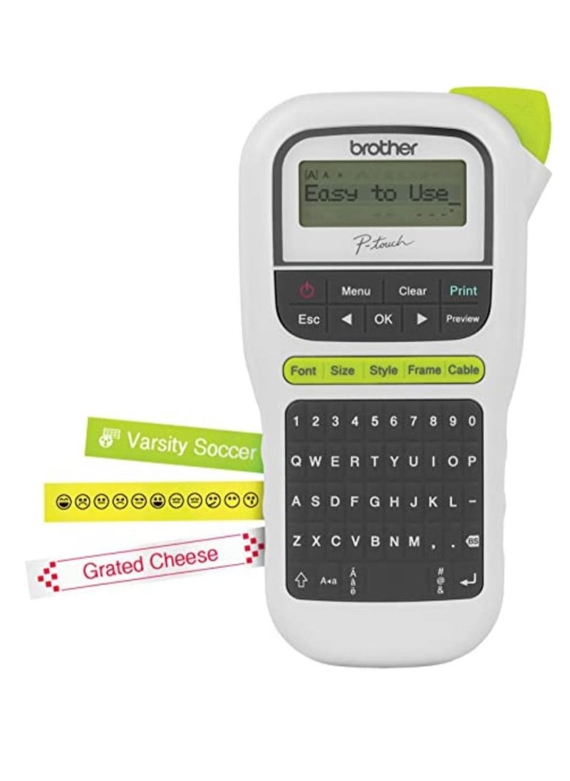 brother - Brother printer P-Touch, PTH110, Easy Portable Label Maker, Lightweight, Qwerty Keyboard, One-Touch Keys, White - Image 1