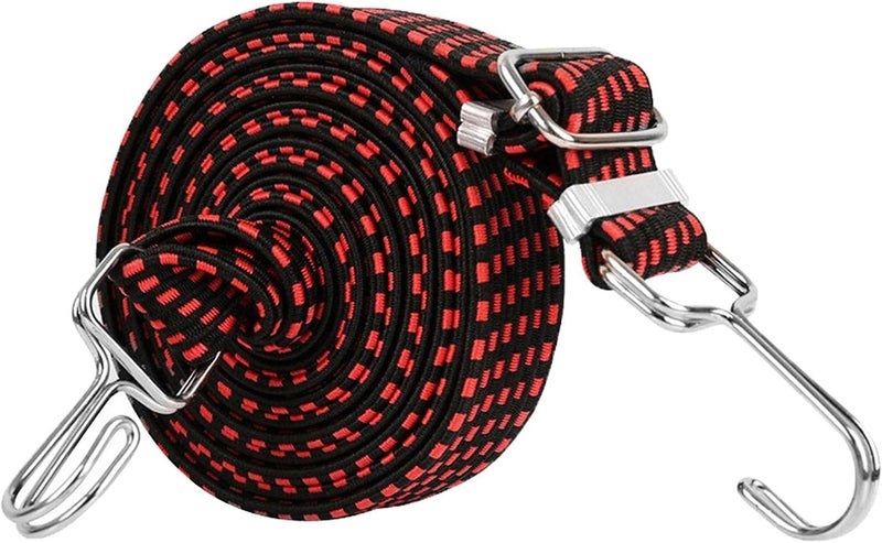 klarako Flat Bungee Cords, Long Bungee Straps Elastic Rope for Hand Carts, Securing Heavy Duty for Cargo, Moving, Luggage Rack, Camping  Red 1m - Image 1