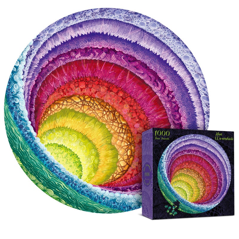 Antelope 1000 Piece Rainbow Puzzle for Adults Hue Wormhole Jigsaw Puzzles 1000 Pieces1000 Piece Round Puzzles Wormhole Puzzles High Resolution Matte Finish Smooth Edging No Dust 3D Puzzle - Image 2