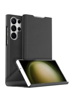 araree araree Bonnet Stand Galaxy S23 Ultra Case, Designed for Samsung Galaxy S23 Ultra 5G(2023), Thin Leather Magnetic Flip Folio Case with Card Holder Kickstand Case for Samsung Galaxy S23 Ultra 5G - Black  - Image 1