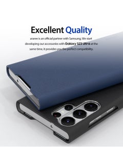 araree araree Bonnet Stand Galaxy S23 Ultra Case, Designed for Samsung Galaxy S23 Ultra 5G(2023), Thin Leather Magnetic Flip Folio Case with Card Holder Kickstand Case for Samsung Galaxy S23 Ultra 5G - Black  - Image 3