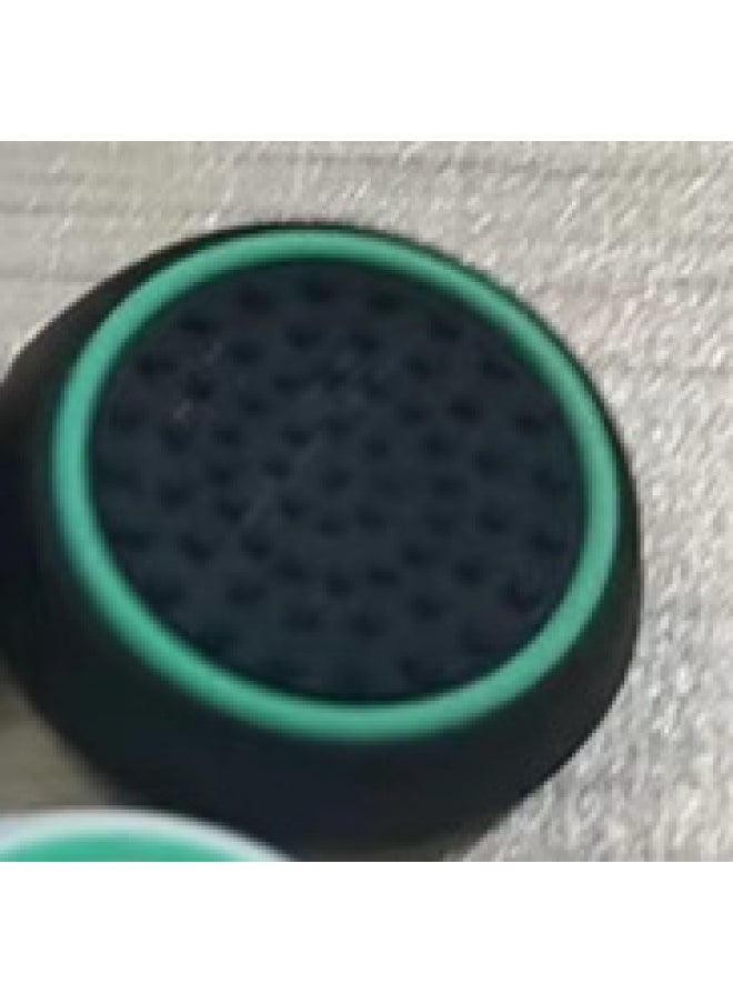 Generic PS4 Rocker Cap PS5 Silicone Cap Xbox One Handle Rocker Cap Two-color Mushroom Head 3D Handle Protective Cover-Product Color:Ps Black Background Green Circle 1 Piece  - Image 1