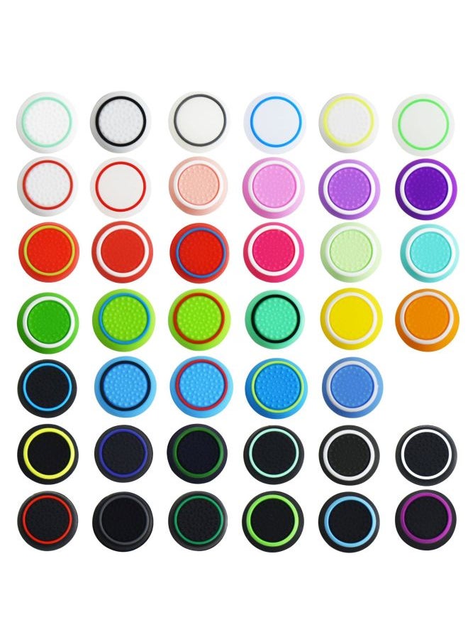 Generic PS4 Rocker Cap PS5 Silicone Cap Xbox One Handle Rocker Cap Two-color Mushroom Head 3D Handle Protective Cover-Product Color:Ps Black Background Green Circle 1 Piece  - Image 3