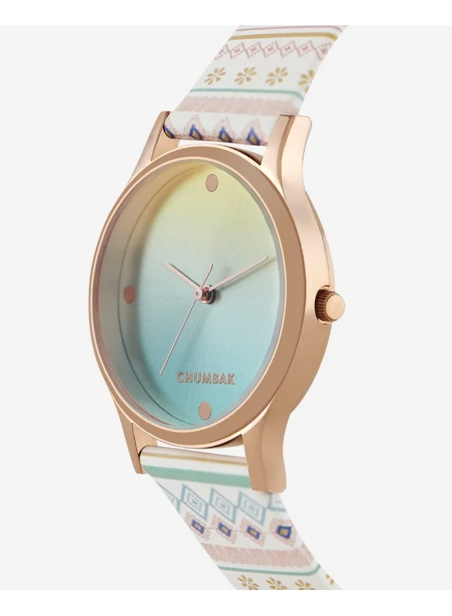 Chumbak Ombre Aztec Watch-White