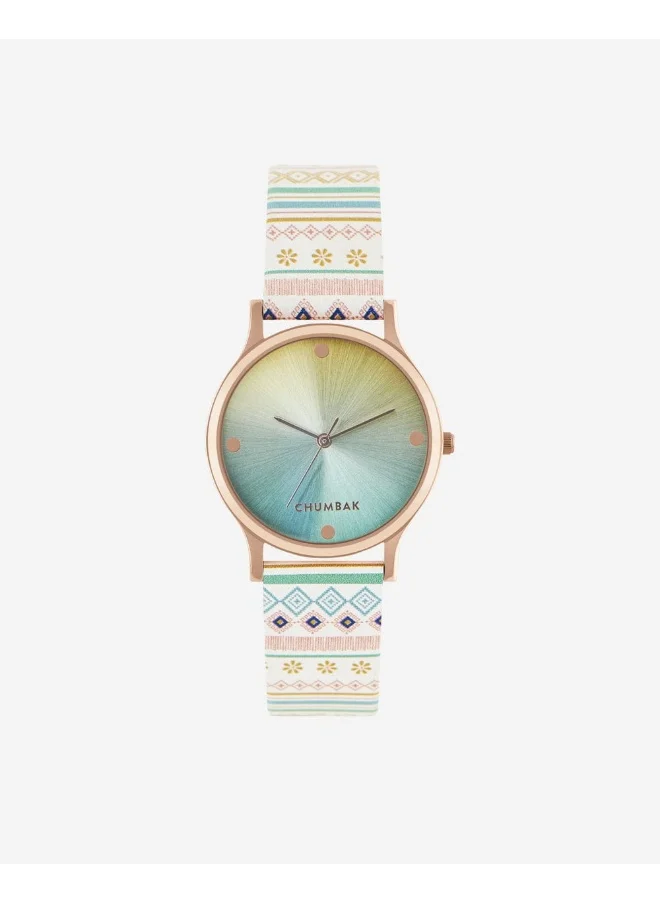 Chumbak Ombre Aztec Watch-White