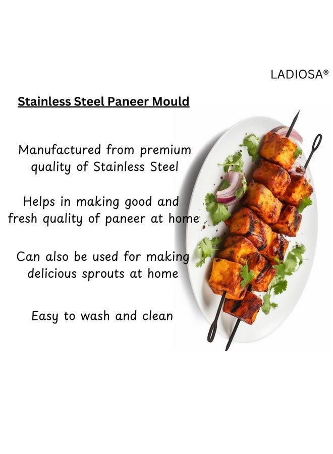 Ladiosa صانع البانير لاديوسا® صانع البانير من الفولاذ صانع البراعم قالب البانير حاوية توفو من الفولاذ صانع البراعم صانع البانير مصفاة من الفولاذ المقاوم للصدأ ضغط البانير مصفاة البانير صانع البانير من الفولاذ | 400 مل - Image 4