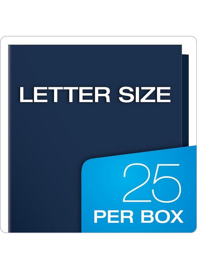 Oxford Laminated Twin-Pocket Folders, Letter Size, Navy, Holds 100 Sheets, Box Of 25 (51743) - Image 3