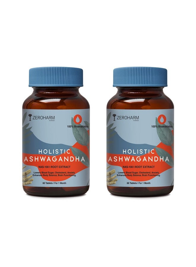 HOLO Zeroharm Holistic Ashwagandha 120 Tablets (600 Mg) - Immunity Booster - Rich In Anti Oxidants | Manage Anxiety, Stress Relief - Brain Booster Supplement |100% Water Soluble & Bioavailable - Image 1