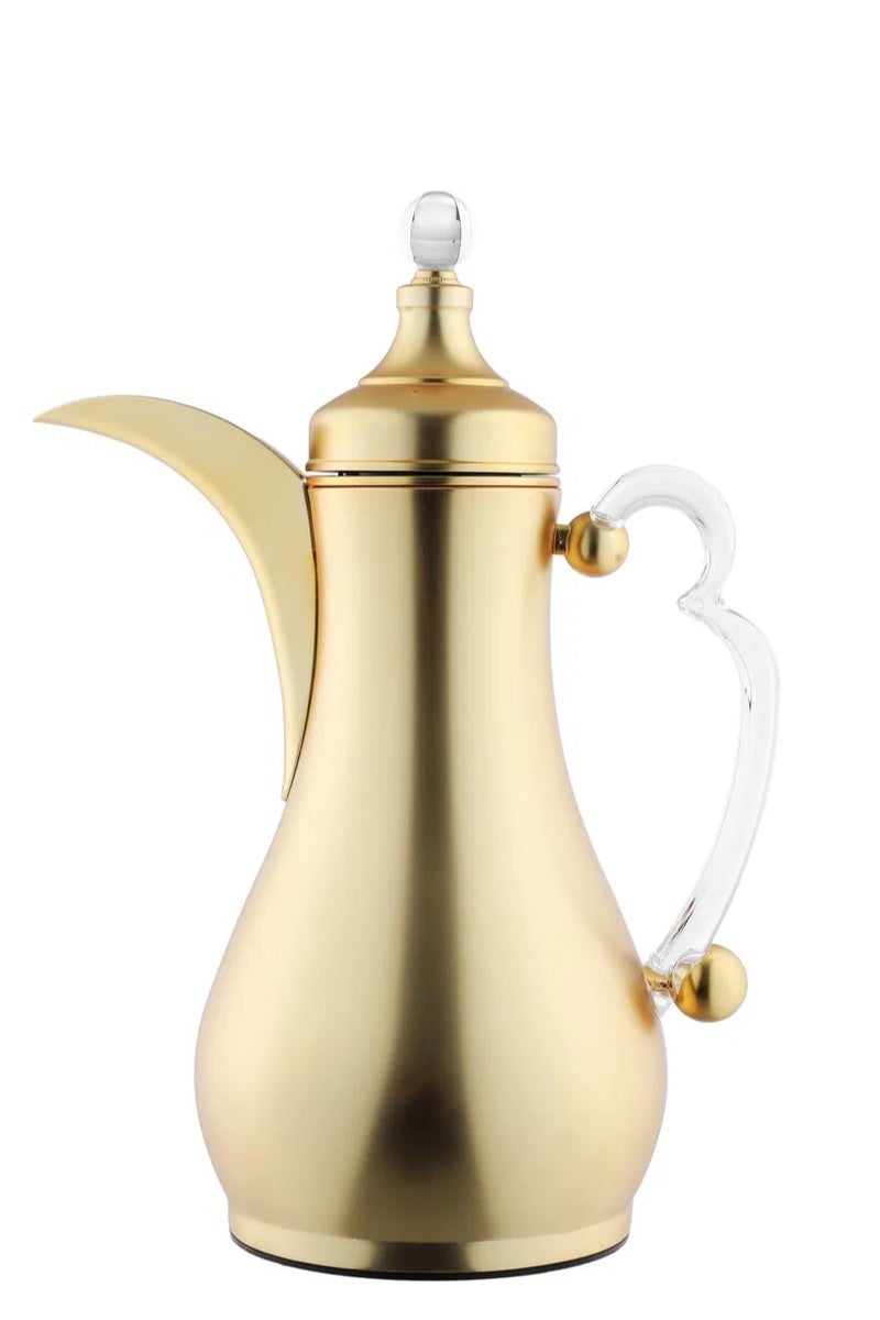 السيف غاليري طقم ترامس الاصالة السيف غاليري، 1/1 لتر، خامة داحلية زجاج، هيكل خارجي استيل، يد شفاف، ضغاط - ذهبي - Image 3