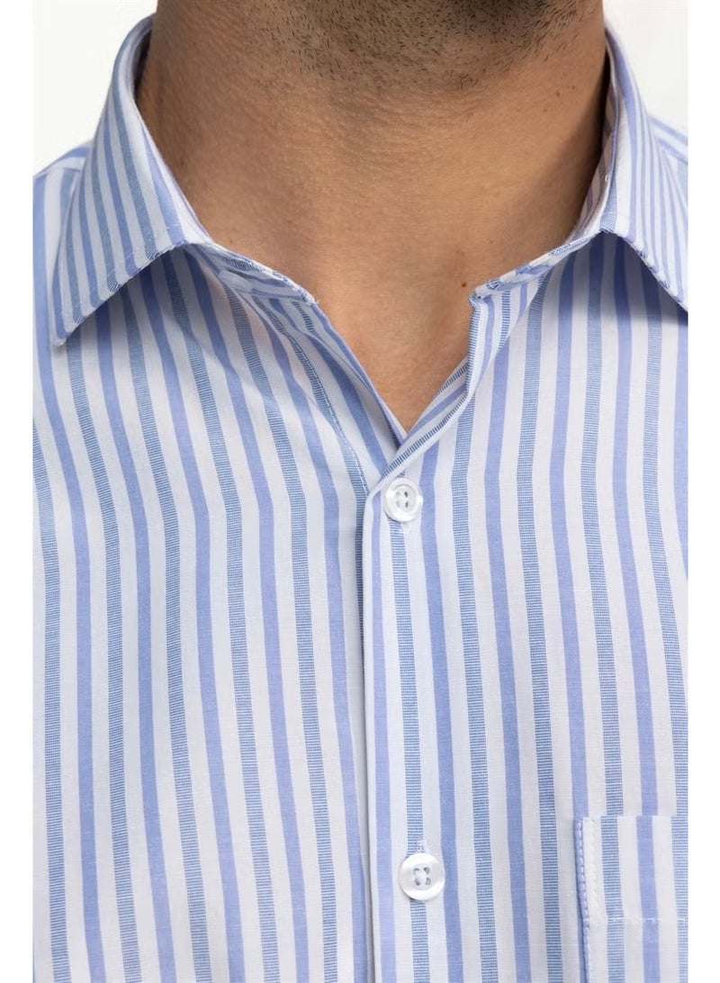 Tudors Classic Fit Comfortable Slim Striped Cotton Tie Collar Men's Shirt - Image 2