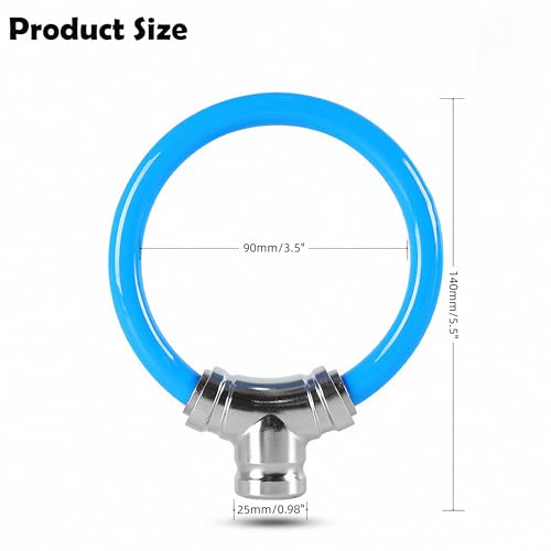 MyyYiTar 2Pcs 11mm Bike Lock 7Pin Zinc Alloy Ring Lock with Keys 112g Lightweight Chain Extended for BicycleEBike Secure for Quick StopsBlue - Image 3