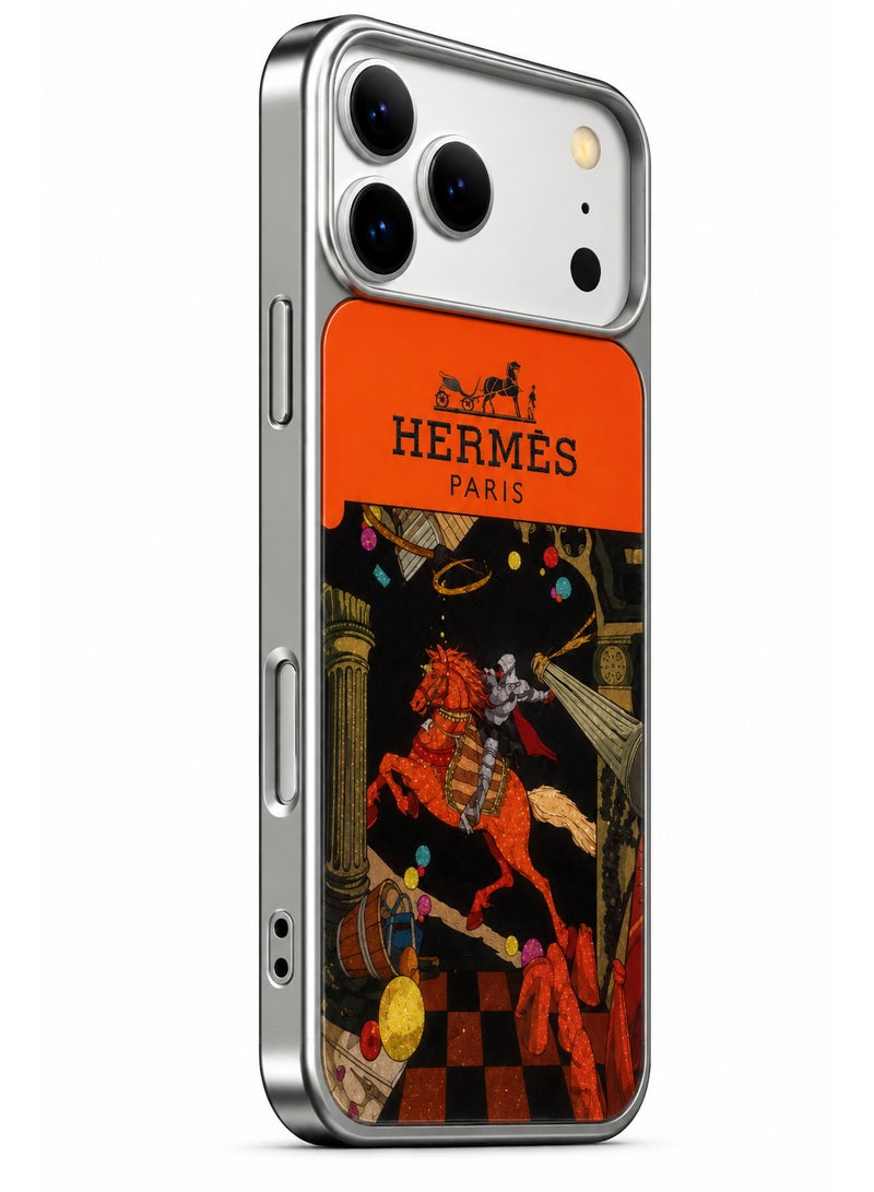 HERMES Protective case compatible with iPhone 18 Pro Max & iPhone 17 Pro Max, featuring various designs, a glossy-finish frame, and a carbon fiber-patterned back—stylish and modern protection. - Image 3