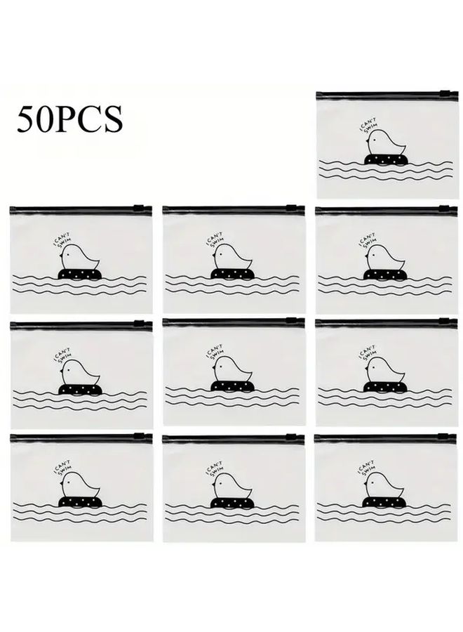 Large Size 50 Pieces Frosted Zipper Bags PVC Waterproof Storage For A5 Documents Cash Jewelry - Image 3