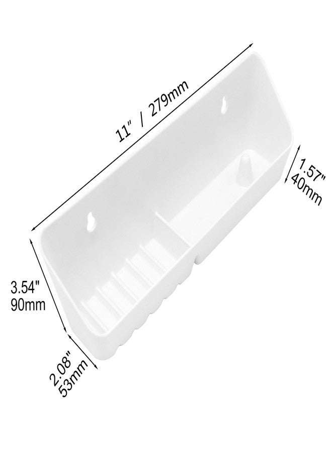 Baudelun 11 inch Tip Out Sink Tray, 2 Pack Molded Sink Front Tip-Out Trays with Mounting Screws, Pull Out Shelf Home White Organizer, White - Image 2