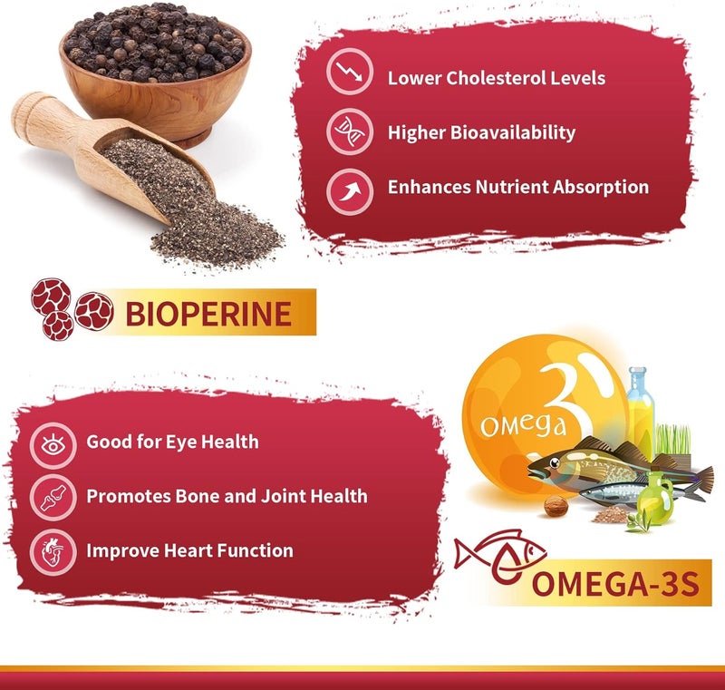 ZEBORA CoQ10-300mg Softgels with PQQ, BioPerine & Omega-3 - High-Absorption Antioxidant Supplement for Heart Health &  Energy - Image 5
