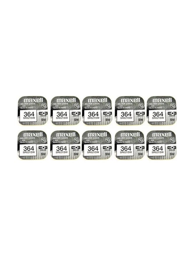 Maxell 364/SR621SW 1.55V Battery- 10 Pieces - Image 1