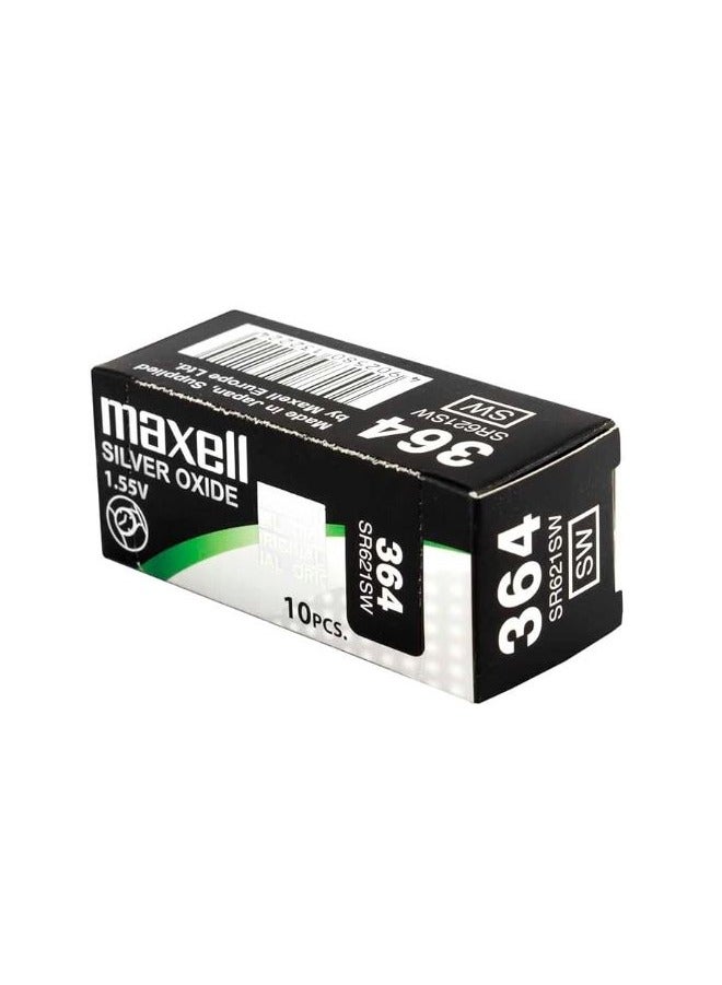 Maxell 364/SR621SW 1.55V Battery- 10 Pieces - Image 2