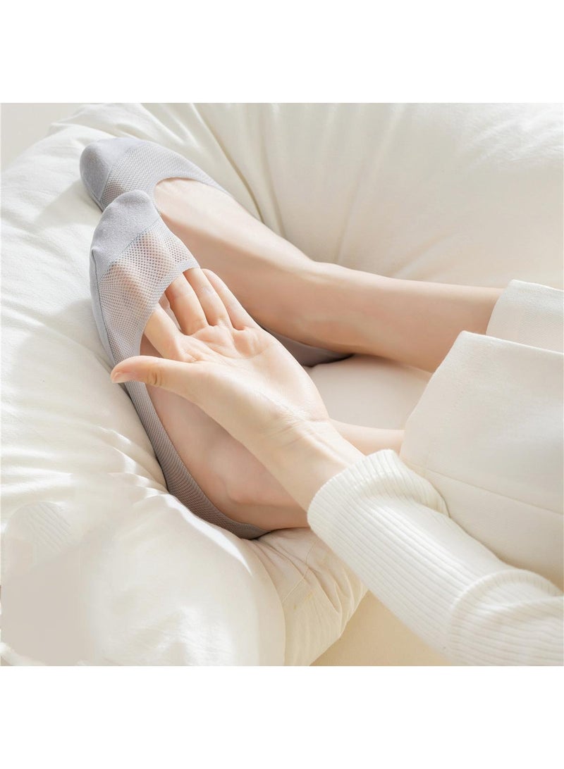 Y&D Blue 6 Piece Set Women's Thin Shallow Mesh Invisible Mesh Breathable Non Slip Socks - Image 5