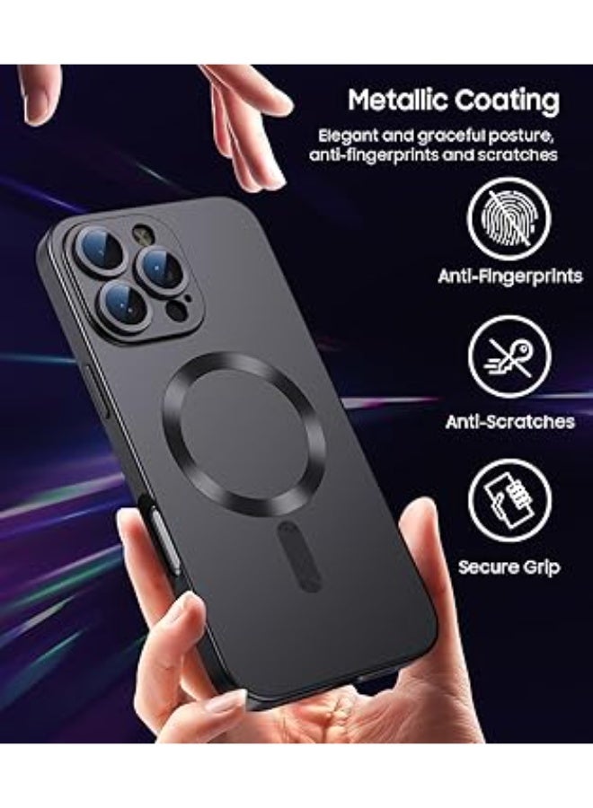 Compatible with Magnetic Case for iPhone 16 Pro Max with Camera Lens Protector,Compatible with Magsafe,Full Protection Slim Anti-Scratch Soft TPU Bumper Phone Case for iPhone 16 Pro Max (Black) - Image 3