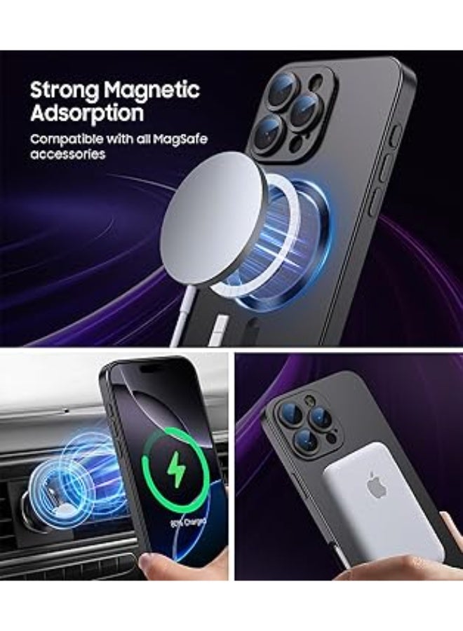 Compatible with Magnetic Case for iPhone 16 Pro Max with Camera Lens Protector,Compatible with Magsafe,Full Protection Slim Anti-Scratch Soft TPU Bumper Phone Case for iPhone 16 Pro Max (Black) - Image 5