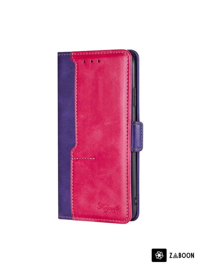 Zaboon Protective Case For Xiaomi Poco M5 4G Contrast Color Side Buckle Leather - Image 1