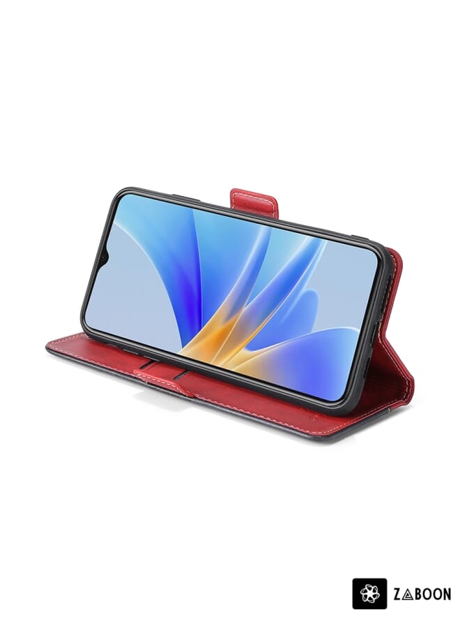 Zaboon Protective Case For Xiaomi Poco M5 4G Contrast Color Side Buckle Leather - Image 3