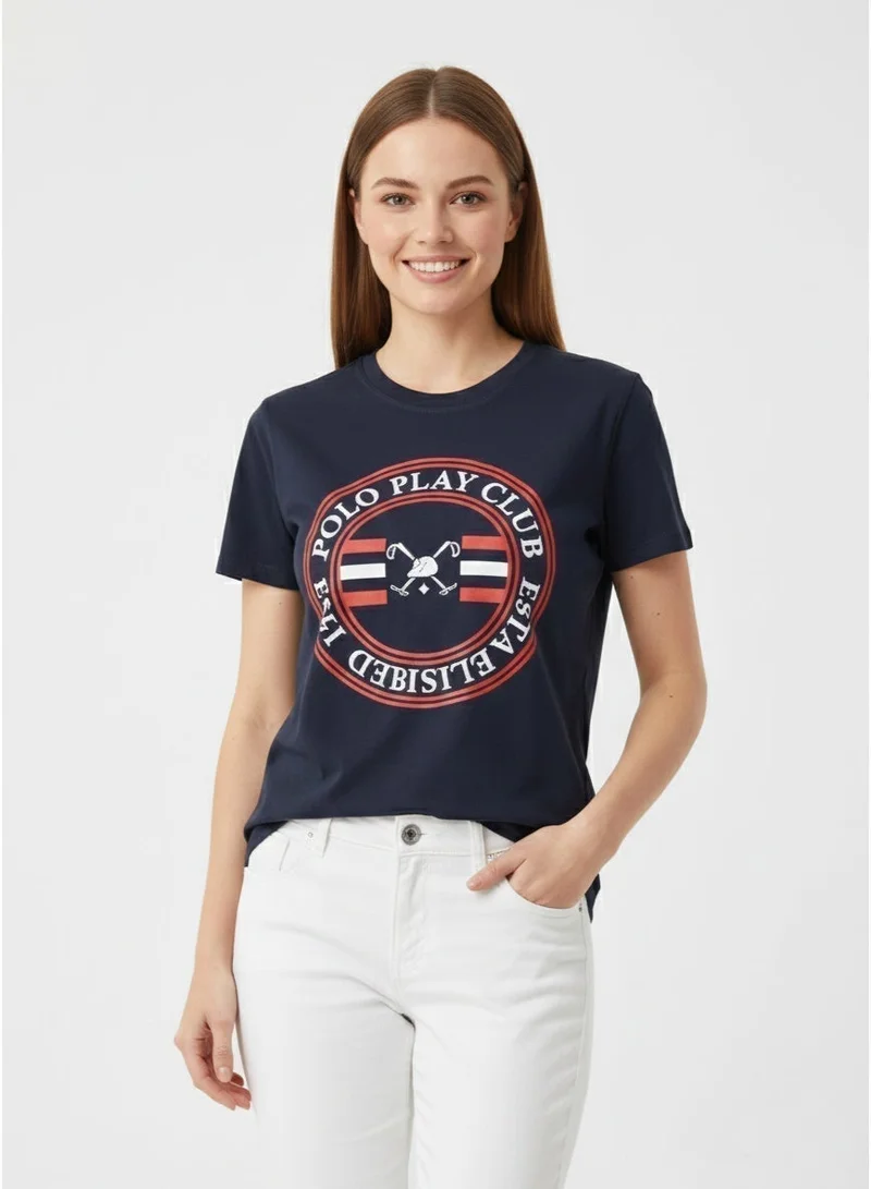 Polo Play Girls Graphic T-shirt -NAVY