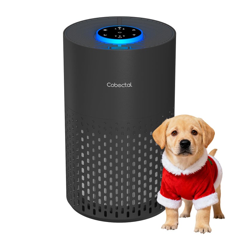 Cobectal Air Purifiers for Bedroom Home, Cobectal Air Cleaner with H14 True HEPA 3-in-1 Filter for Room up to 1050 ftÂ², Aroma Function, Sleep Mode, Portable Air Purifiers for Office, Dorm, RVs, Black - Image 1