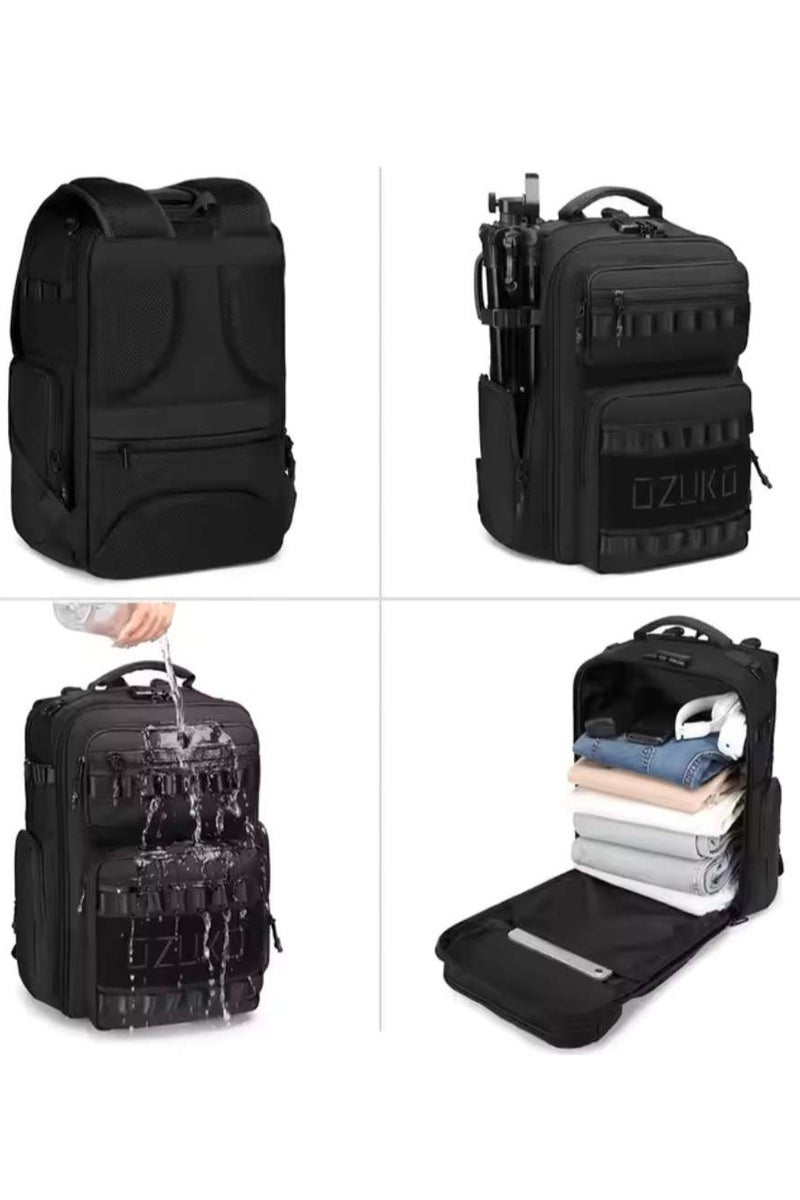 OZUKO 9797L Travel Laptop Backpack – USB Port, Water-Resistant, Airline-Approved, Black - Image 5