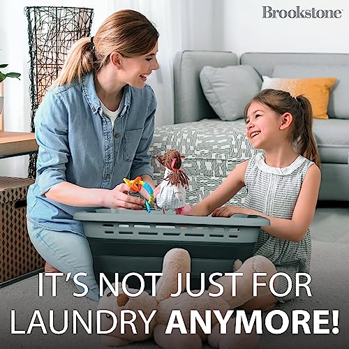 BROOKSTONE, 1 UNIT, 11 GALLONS - [OUR LARGEST BASKET EVER] 24" Collapsible Laundry Basket, Comfort Non-Slip Grip Handles, Minimalist Space Saving Design, Portable Pop-Up Hamper, [BPA FREE] - Image 5