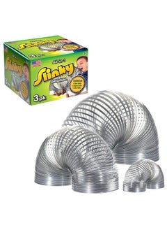 Just Play The Original Slinky® Brand Fidget Toy Pack: 1 Giant 1 Classic And 1 Slinky Junior Walking Metal Spring Kids Toys For Ages 5 Up  - Image 1