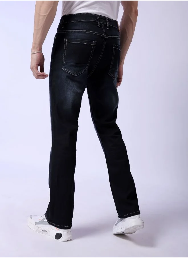 شركة المرآب الهندية Men Bootcut Solid Mid-Rise Stretchable Jeans
