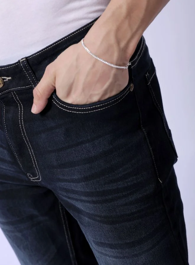 The Indian Garage Co Men Bootcut Solid Mid-Rise Stretchable Jeans