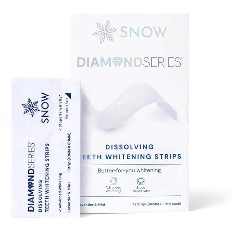 SNOW Diamond Dissolving Teeth Whitening Strips - Gentle & Enamel Safe White Strips for Teeth Whitening, at-Home Dental Hygiene & Tooth Care with Hydroxyapatite - 42 Ct - Image 1