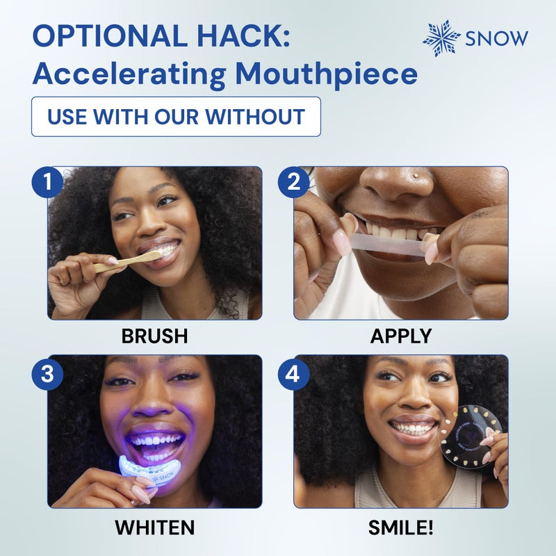 SNOW Diamond Dissolving Teeth Whitening Strips - Gentle & Enamel Safe White Strips for Teeth Whitening, at-Home Dental Hygiene & Tooth Care with Hydroxyapatite - 42 Ct - Image 4