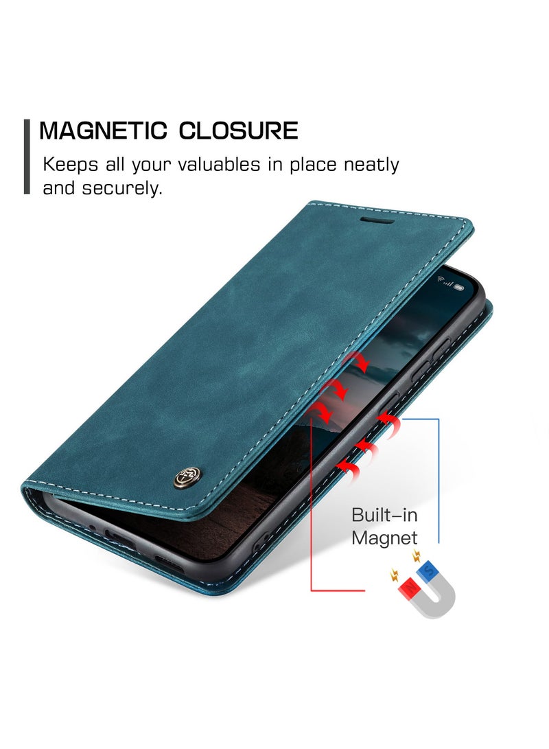 CaseMe Phone Case Luxury PU Leather Design 013 Flip Cover Card Slot Holder Cover For Oppo Reno 13F (Green) - Image 3