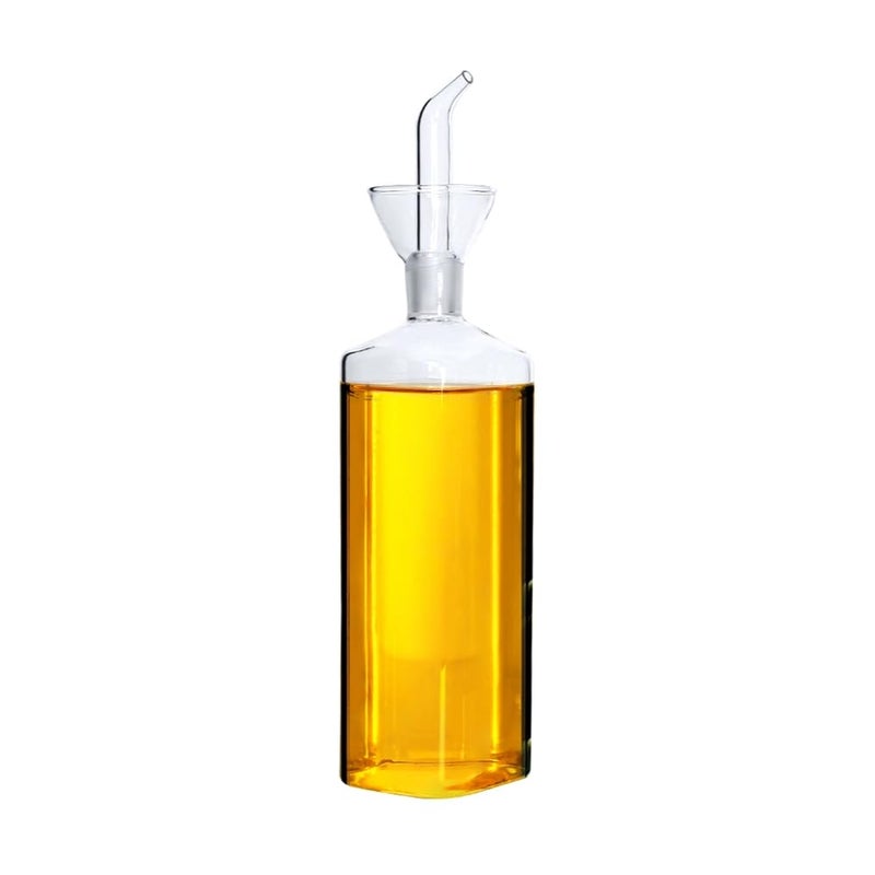 LandHope Oil Bottle Glass Olive Oil Dispenser Bottle Glass Cooking Oil Vinegar Measuring Dispenser With Spout for Kitchen and BBQ 500 ml17 oz