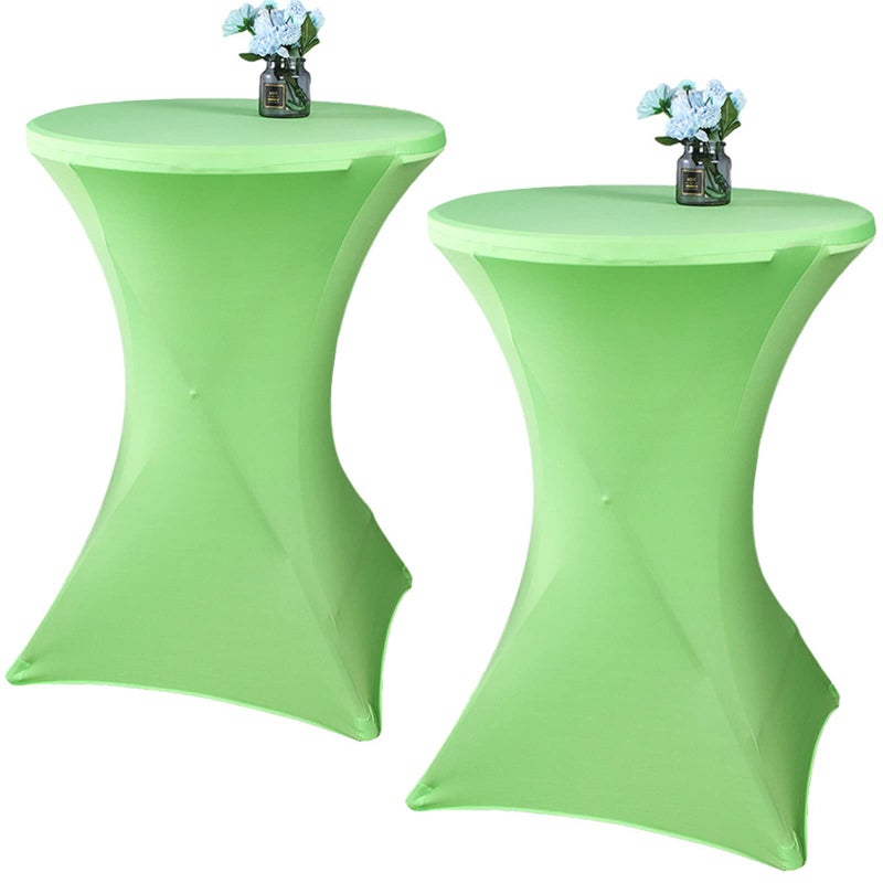 fhberni 2 pack 24 × 43 بوصة كوكتيل أخضر tablecloth دنة جولة الغلاف الجدول المجهزة لحفل حفلات حفلات الزفاف - Image 1
